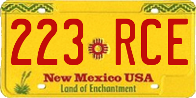 NM license plate 223RCE
