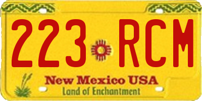 NM license plate 223RCM