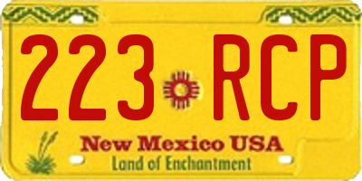 NM license plate 223RCP