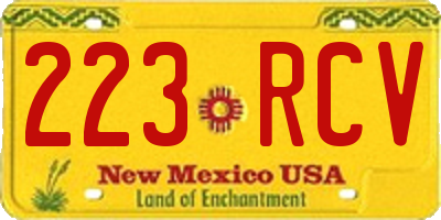 NM license plate 223RCV