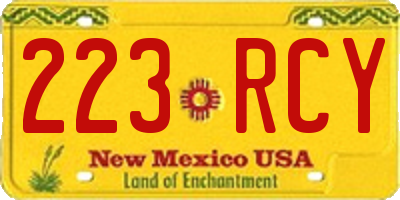 NM license plate 223RCY