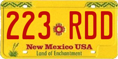 NM license plate 223RDD