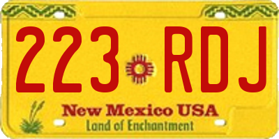 NM license plate 223RDJ