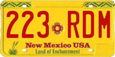 NM license plate 223RDM