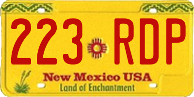 NM license plate 223RDP