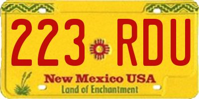 NM license plate 223RDU