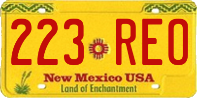 NM license plate 223REO
