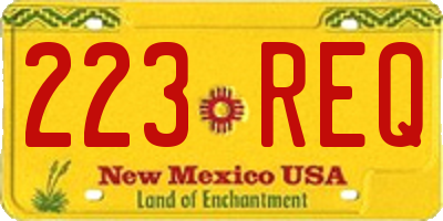NM license plate 223REQ