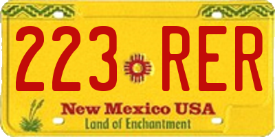 NM license plate 223RER