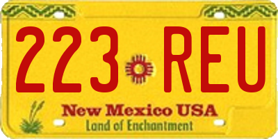 NM license plate 223REU