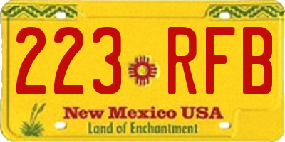 NM license plate 223RFB