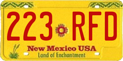 NM license plate 223RFD