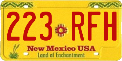 NM license plate 223RFH
