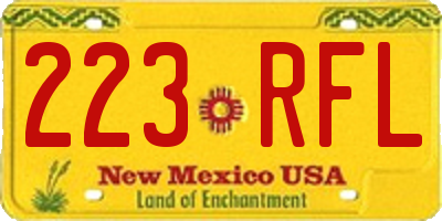 NM license plate 223RFL