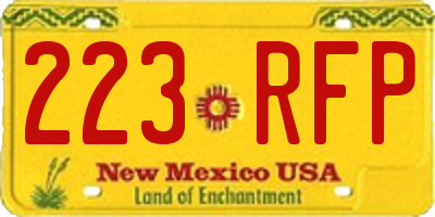 NM license plate 223RFP