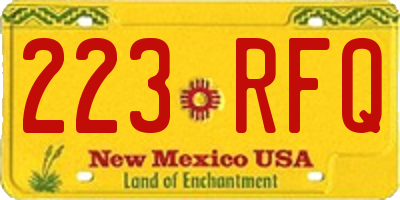 NM license plate 223RFQ