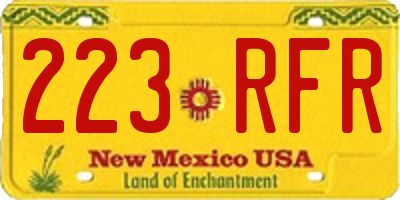 NM license plate 223RFR