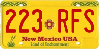 NM license plate 223RFS