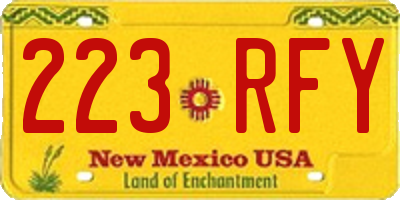 NM license plate 223RFY