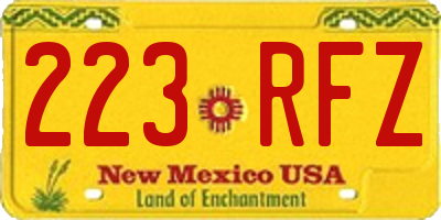 NM license plate 223RFZ