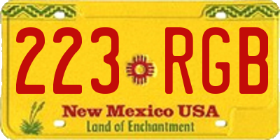 NM license plate 223RGB