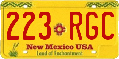 NM license plate 223RGC