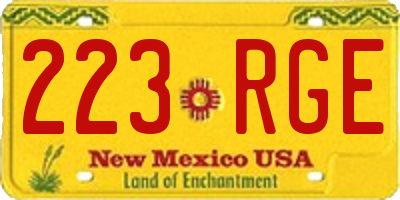 NM license plate 223RGE