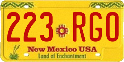 NM license plate 223RGO