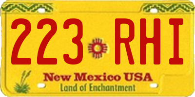 NM license plate 223RHI