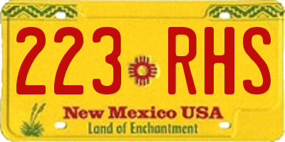 NM license plate 223RHS