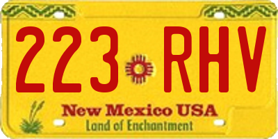 NM license plate 223RHV