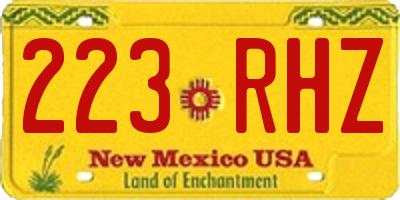 NM license plate 223RHZ