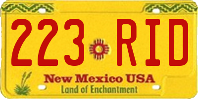 NM license plate 223RID