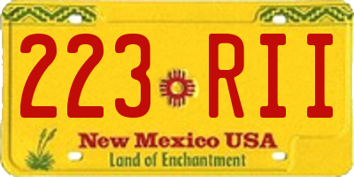 NM license plate 223RII