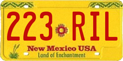 NM license plate 223RIL