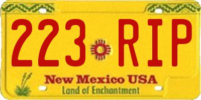 NM license plate 223RIP