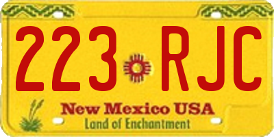 NM license plate 223RJC