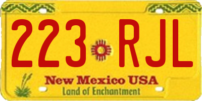 NM license plate 223RJL