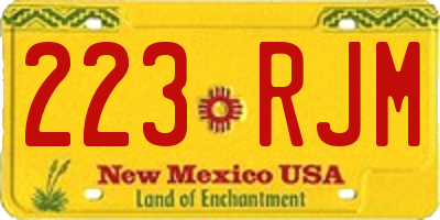 NM license plate 223RJM