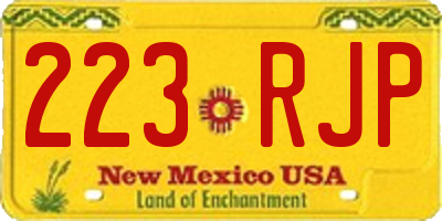 NM license plate 223RJP