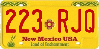 NM license plate 223RJQ