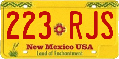 NM license plate 223RJS