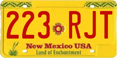 NM license plate 223RJT