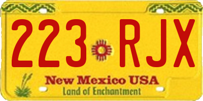 NM license plate 223RJX