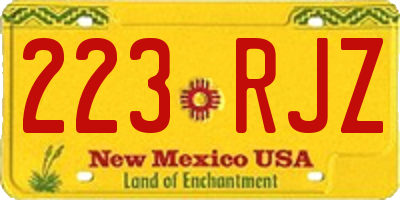 NM license plate 223RJZ