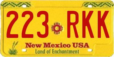 NM license plate 223RKK