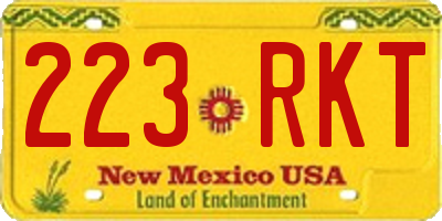 NM license plate 223RKT