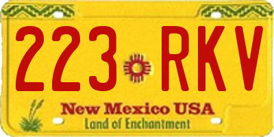 NM license plate 223RKV