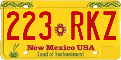 NM license plate 223RKZ