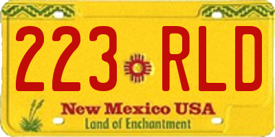 NM license plate 223RLD